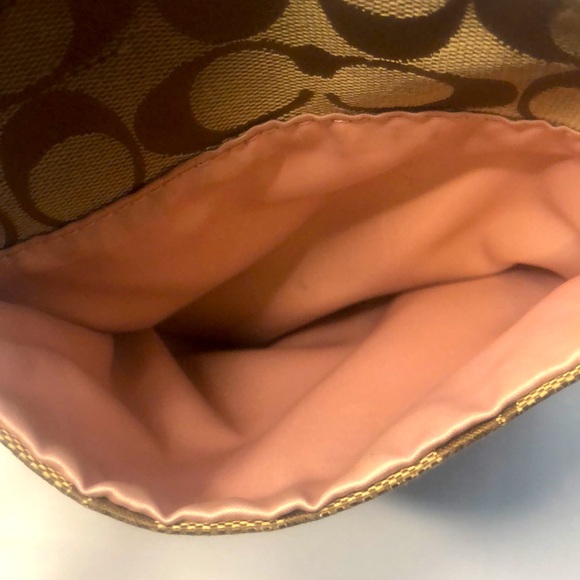 Coach Legacy Signature Swingpack messenger bag adjustable strap brown & Red - Picture 6 of 15